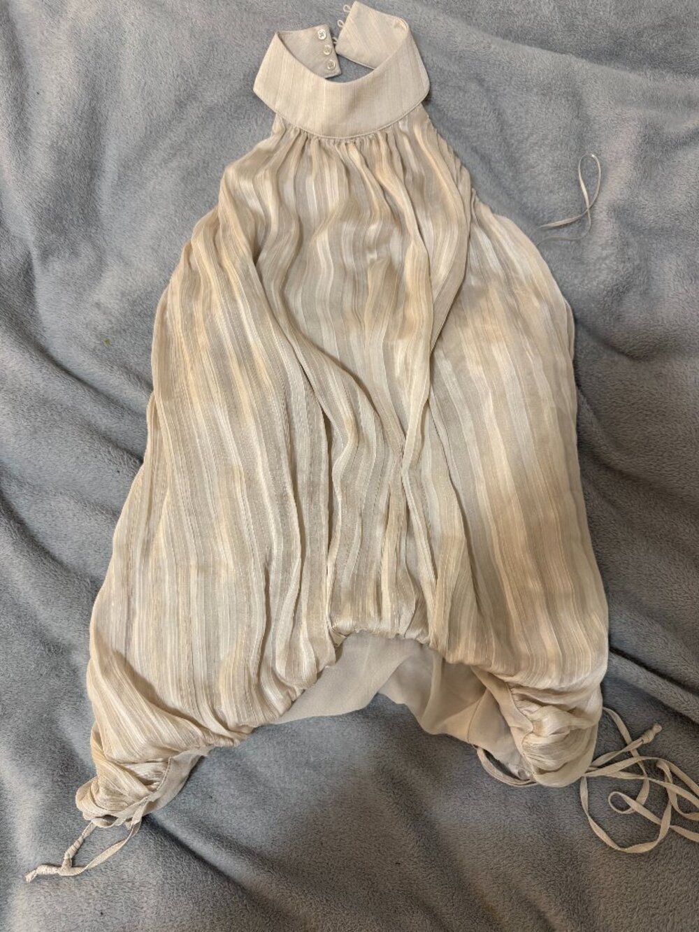 ZARA HIGH NECK HALTER OPEN BACK TOP